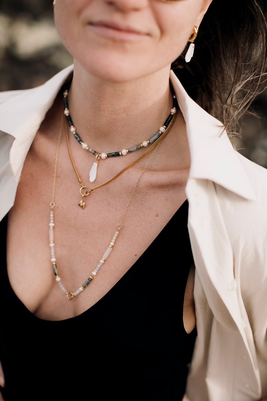 MOSS PEARL Necklace & Bracelet