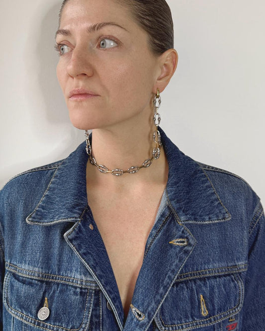 Connections two-tone choker necklace